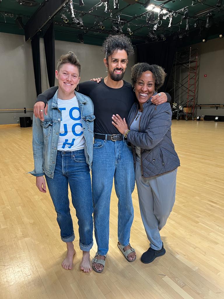 Workshop participant with Jesús Muñoz and Marisol Blanco.